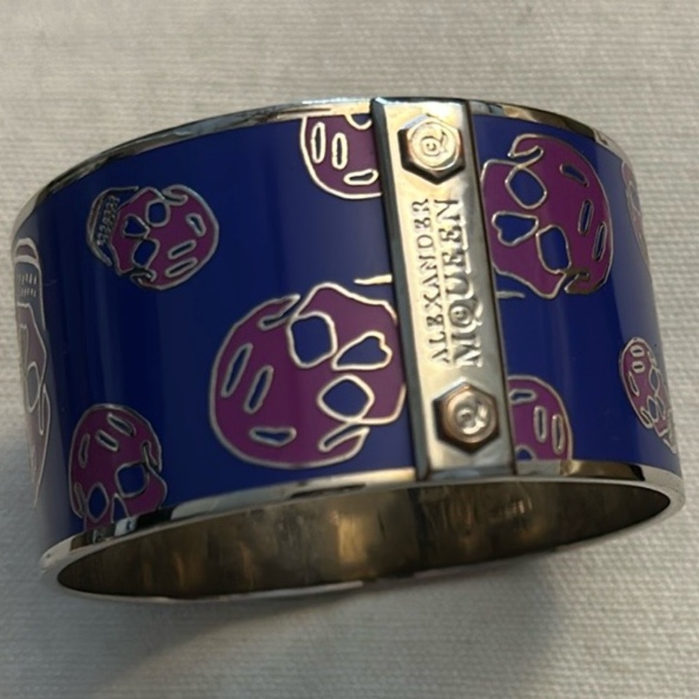Alexander McQueen Purple Skull Cuff